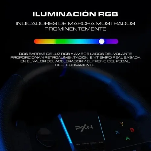 Volante De Carreras Pxn V900 Gen2 Negro, Con Pedales Y Levas, Para Pc, Xbox Y Playstation