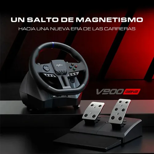 Volante De Carreras Pxn V900 Gen2 Negro, Con Pedales Y Levas, Para Pc, Xbox Y Playstation