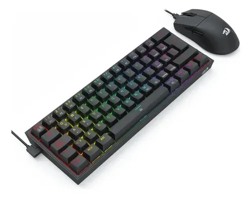 Kit Gamer Redragon S143 Teclado Y Mouse Switches Red Rgb Negro