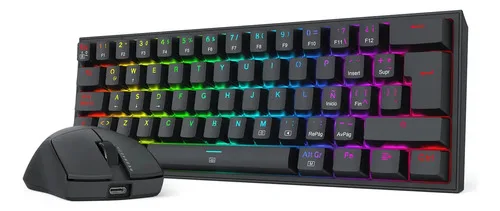 Kit Gamer Redragon S143 Teclado Y Mouse Switches Red Rgb Negro