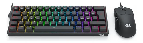 Kit Gamer Redragon S143 Teclado Y Mouse Switches Red Rgb Negro