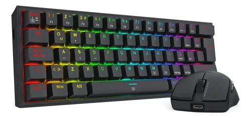 Kit Gamer Redragon S143 Teclado Y Mouse Switches Red Rgb Negro