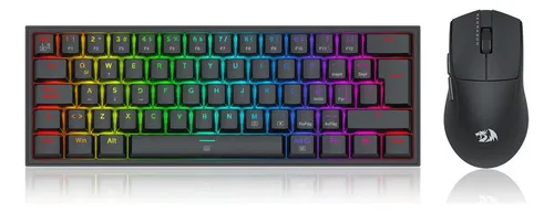 Kit Gamer Redragon S143 Teclado Y Mouse Switches Red Rgb Negro