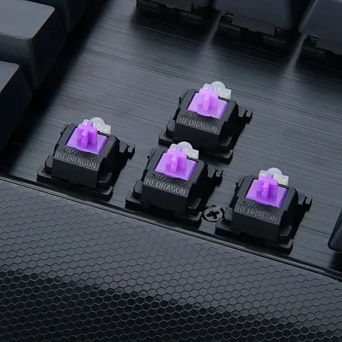 Teclado Redragon Yama Black Qwerty Outemu Purple Rgb Gamer Negro Español De Latinoamérica