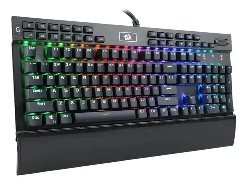 Teclado Redragon Yama Black Qwerty Outemu Purple Rgb Gamer Negro Español De Latinoamérica