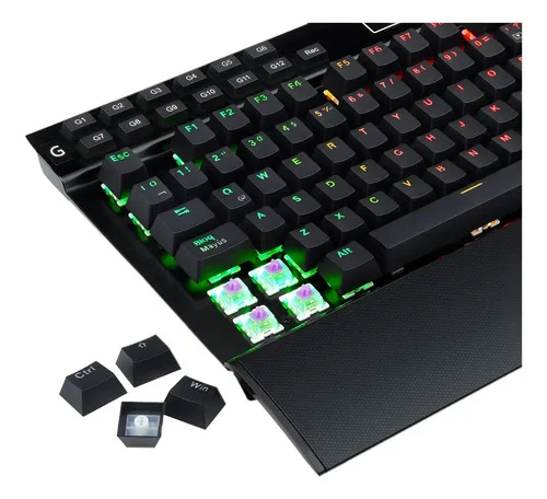 Teclado Redragon Yama Black Qwerty Outemu Purple Rgb Gamer Negro Español De Latinoamérica