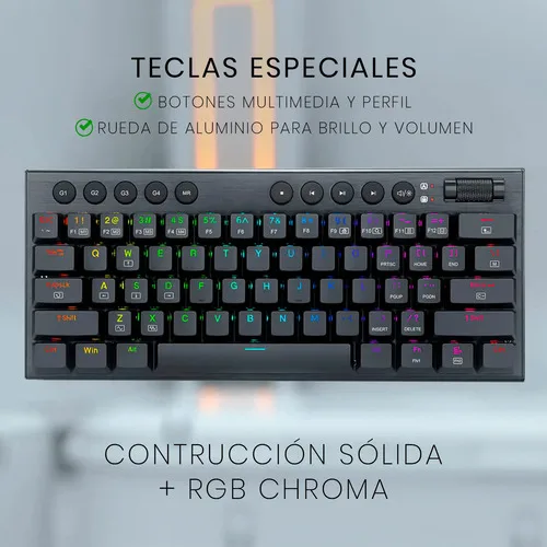 Teclado Inalámbrico Redragon Horus Mini K632 Pro Rgb 60% Red Color del Teclado Negro Idioma Inglés US