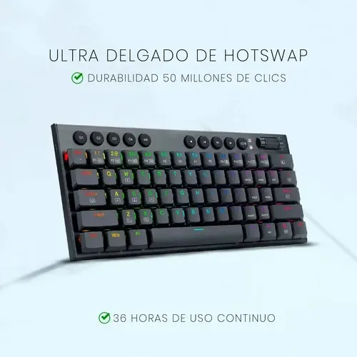 Teclado Inalámbrico Redragon Horus Mini K632 Pro Rgb 60% Red Color del Teclado Negro Idioma Inglés US