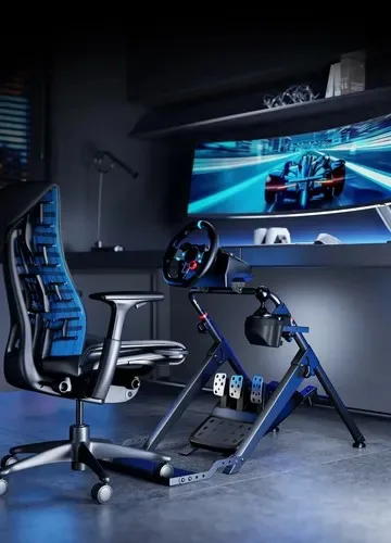 Soporte Volante Logitech Moza Fanatec Simagic Thrustmaster Negro