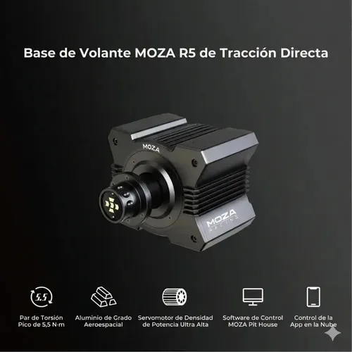 Volante y Pedales Simulador Moza Racing R5 Bundle para PC